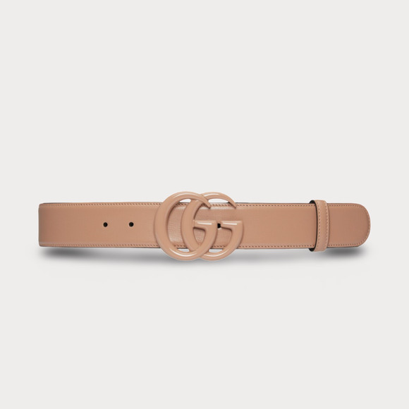 Gucci Enamel GG Marmont Monochrome Leather Belt 100 40 - Picture 1 of 6